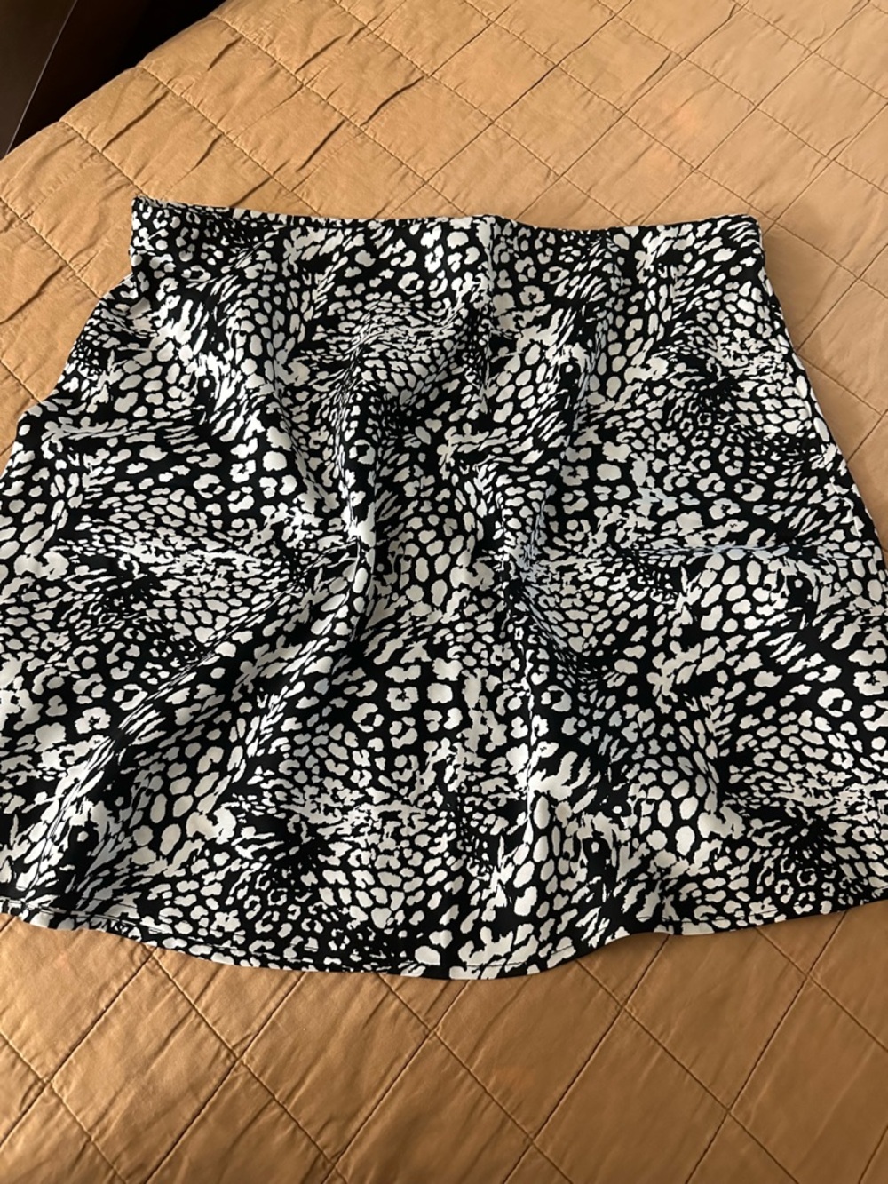 Black and White Printed A-Line Skirt
